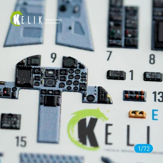 F-15J Eagle interior 3D decals for PLATZ kit, 1/72 - Kelik K72071