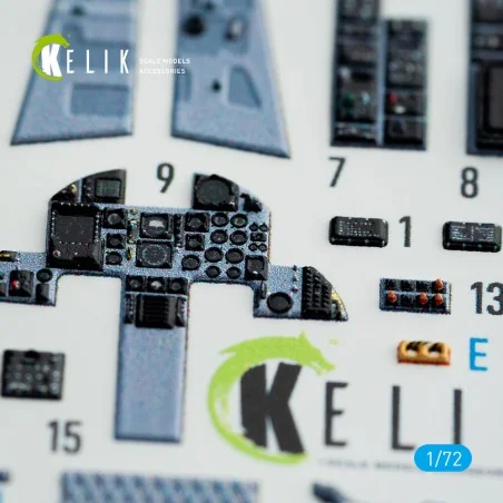 F-15J Eagle interior 3D decals for PLATZ kit, 1/72 - Kelik K72071