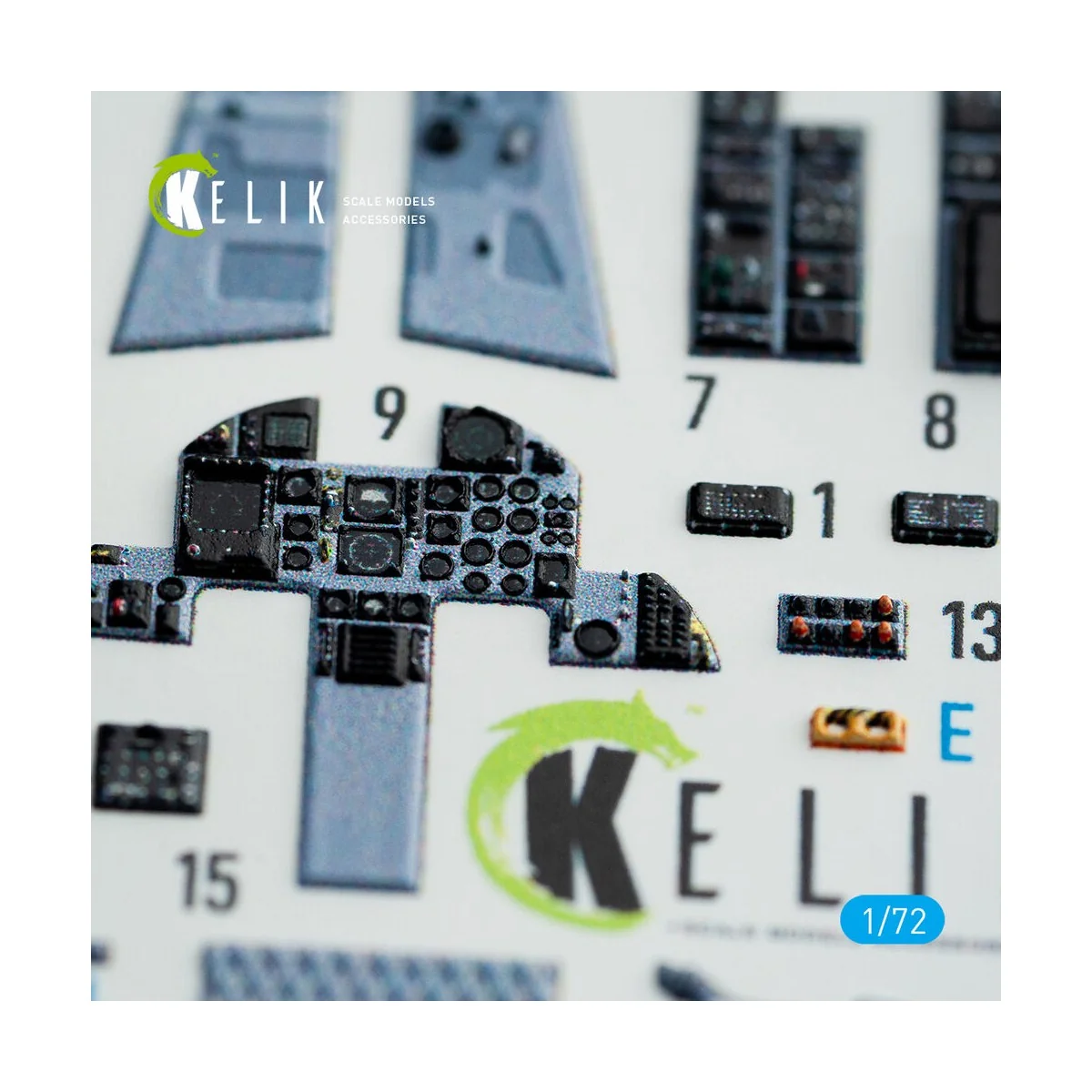 F-15J Eagle interior 3D decals for PLATZ kit, 1/72 - Kelik K72071