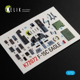 F-15C Strike Eagle interior 3D decals for Hasegawa kit, 1/72 - Keli...