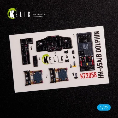 HH-65A/B Dolphin interior 3D decals for Dream Model kit, 1/72 - Kel...