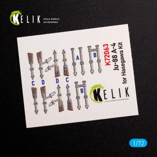 Junkers JU 88 A-4 interior 3D decals for Hasegawa kit, 1/72 - Kelik...