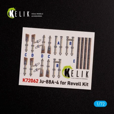 Junkers JU 88 A-4 interior 3D decals for Revell kit, 1/72 - Kelik K...