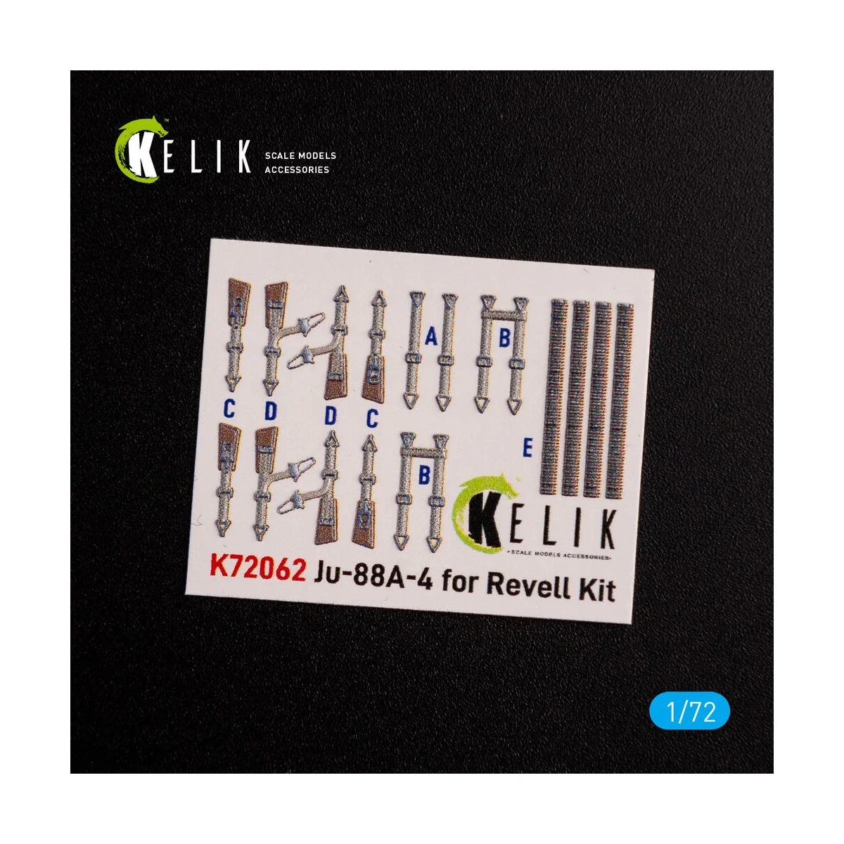 Junkers JU 88 A-4 interior 3D decals for Revell kit, 1/72 - Kelik K...