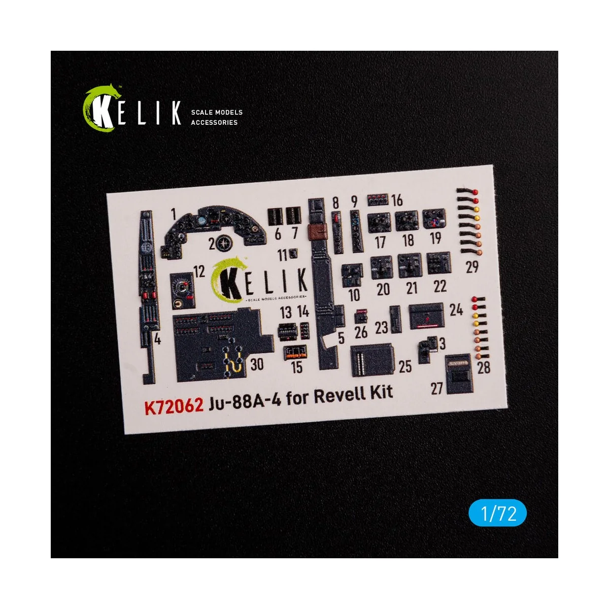 Junkers JU 88 A-4 interior 3D decals for Revell kit, 1/72 - Kelik K...