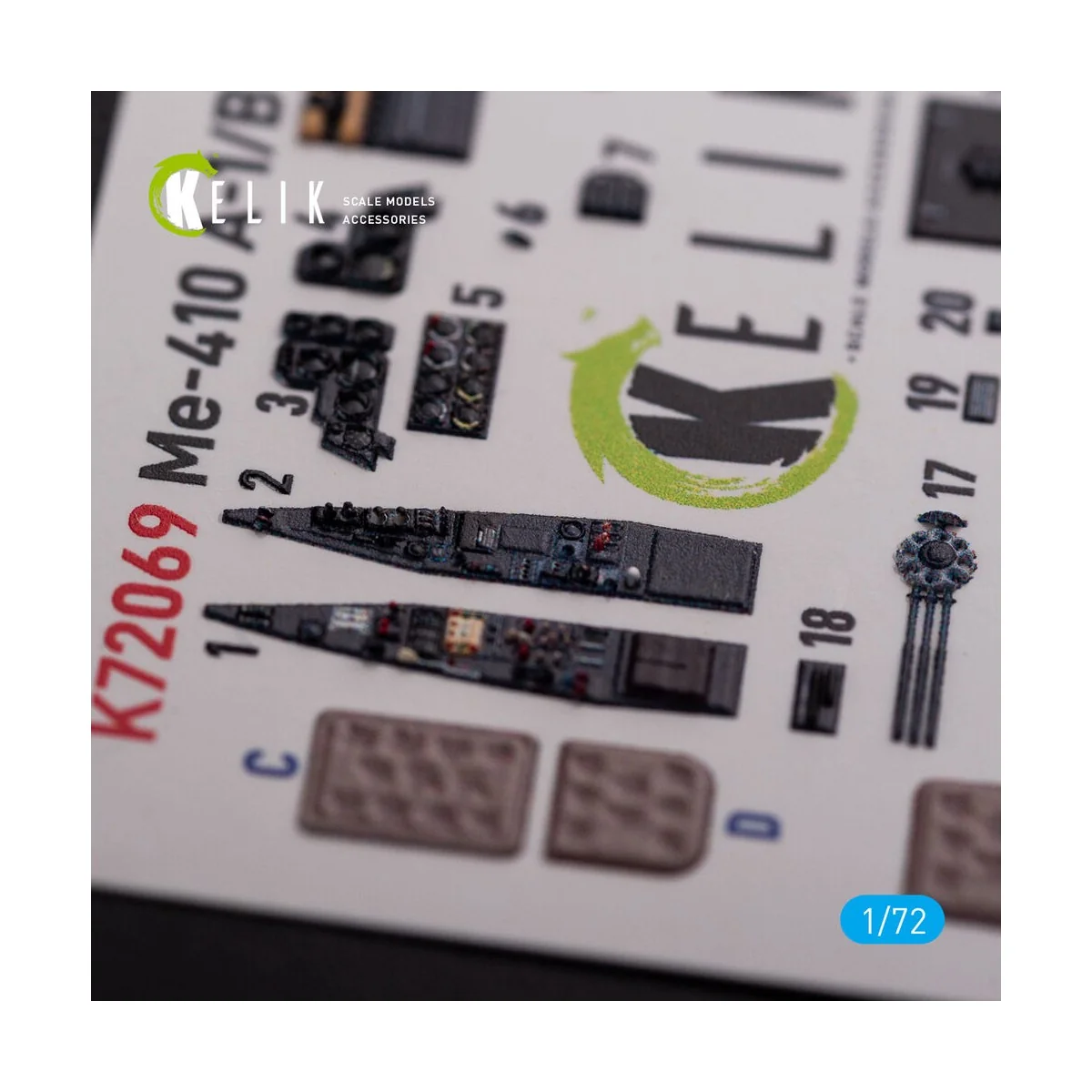 Messerschmitt Me410A-1 interior 3D decals for Airfix kit, 1/72 - Ke...