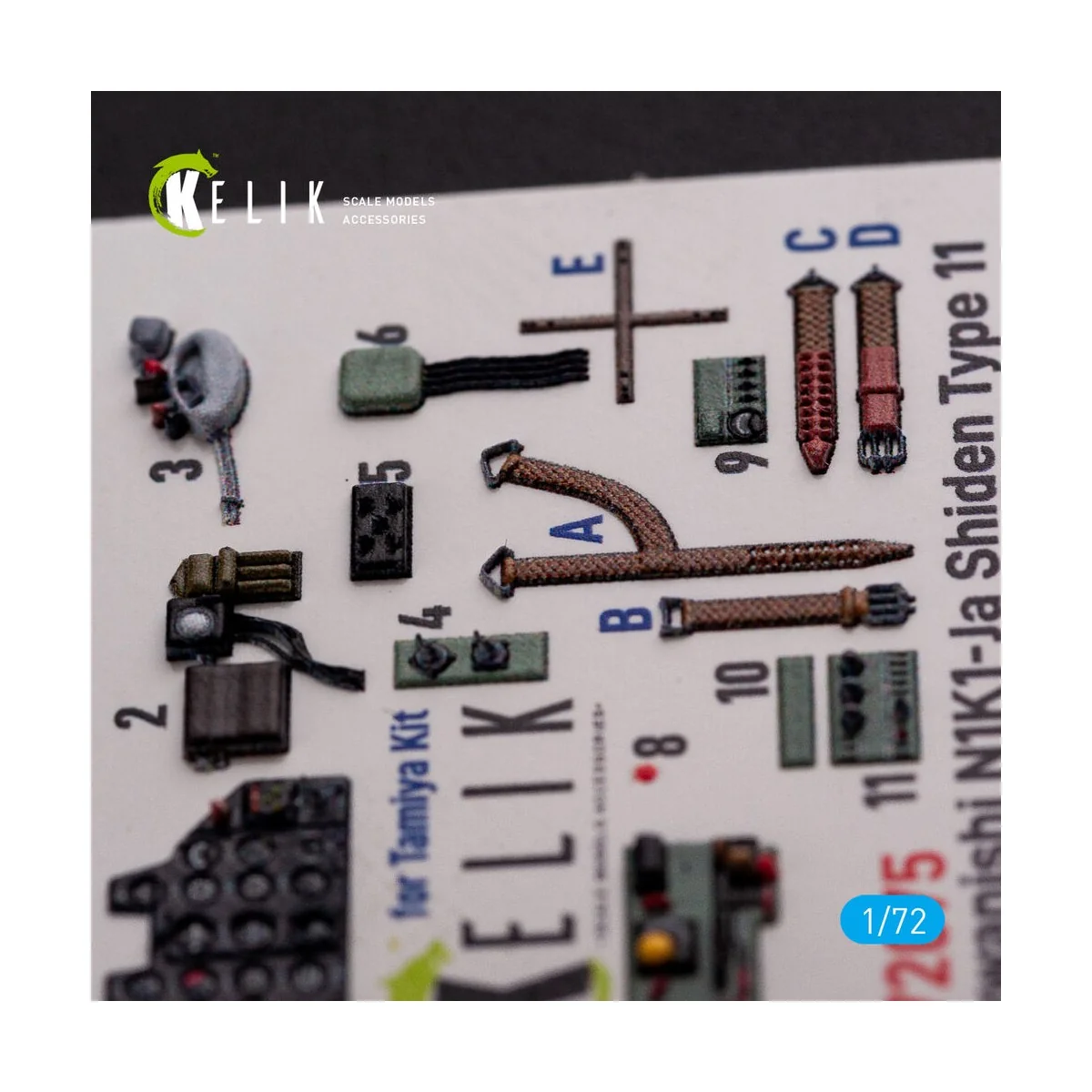N1K1-Ja Shiden Type 11 interior 3D decals for Tamiya kit, 1/72 - Ke...