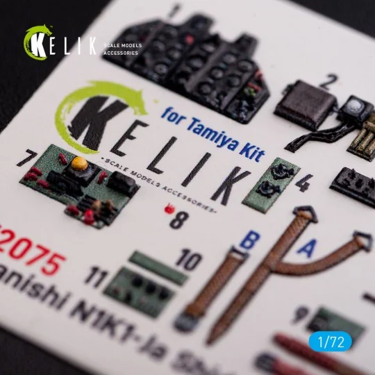 N1K1-Ja Shiden Type 11 interior 3D decals for Tamiya kit, 1/72 - Ke...