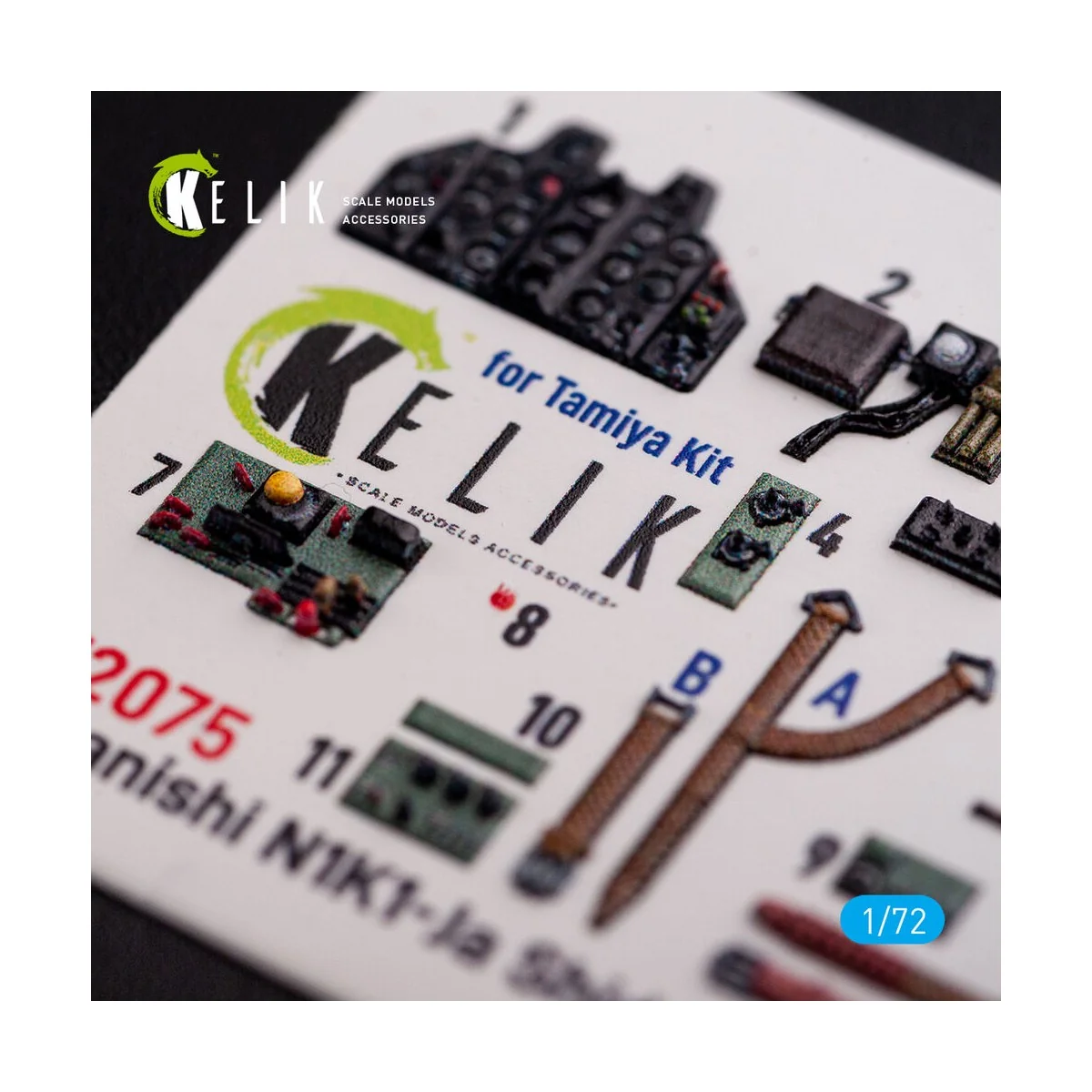N1K1-Ja Shiden Type 11 interior 3D decals for Tamiya kit, 1/72 - Ke...
