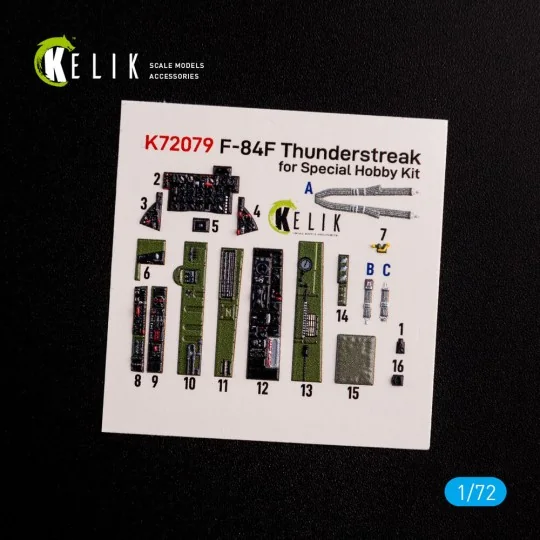 F-84F Thunderstreak interior 3D decals for Special Hobby kit, 1/72 ...