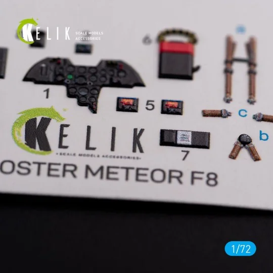 Gloster Meteor F.8 interior 3D decals for Airfix kit, 1/72 - Kelik ...