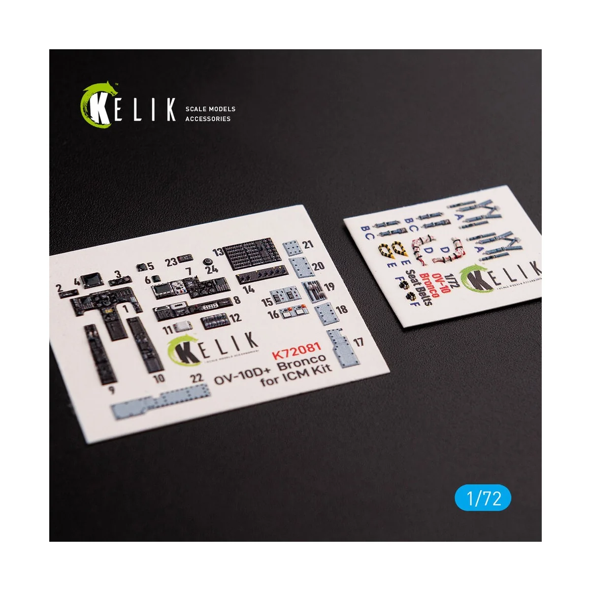 OV-10D+ Bronco interior 3D decals for ICM kit, 1/72 - Kelik K72081