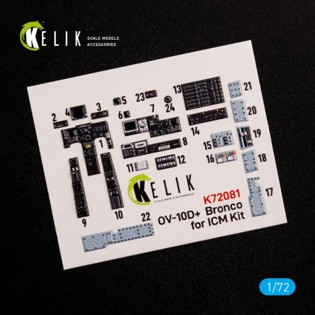 OV-10D+ Bronco interior 3D decals for ICM kit, 1/72 - Kelik K72081