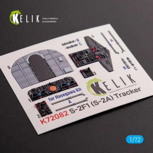 S-2A Tracker interior 3D decals for Hasegawa kit, 1/72 - Kelik K72082