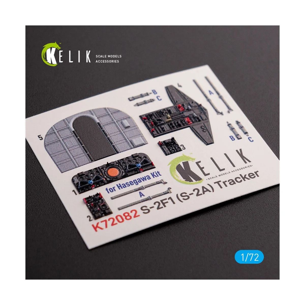 S-2A Tracker interior 3D decals for Hasegawa kit, 1/72 - Kelik K72082