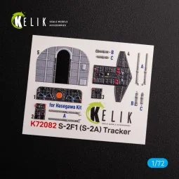 S-2A Tracker interior 3D decals for Hasegawa kit, 1/72 - Kelik K72082 2