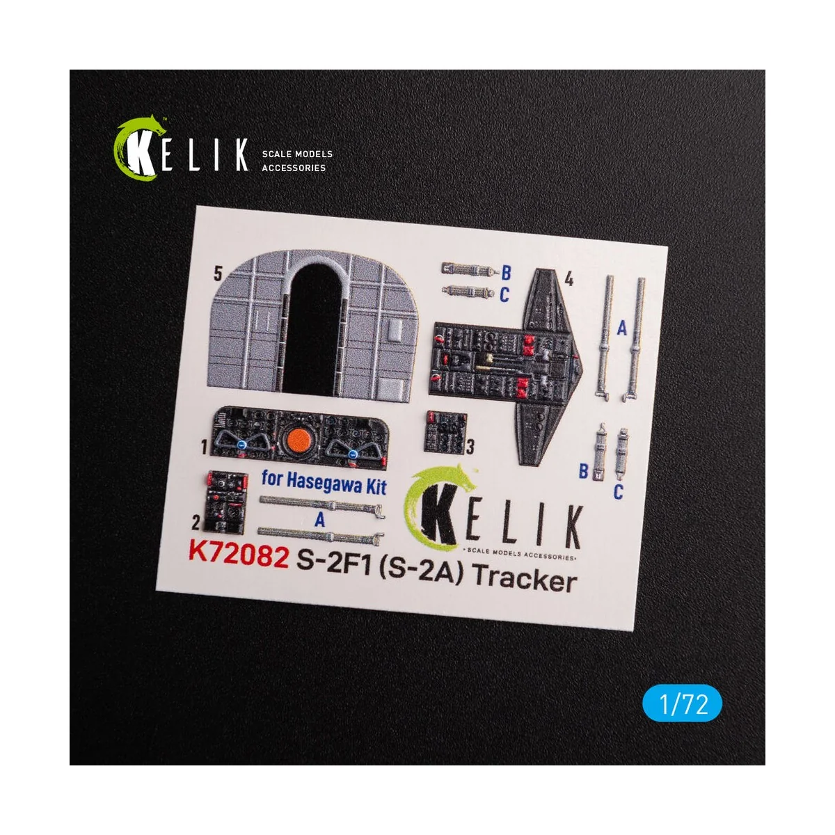S-2A Tracker interior 3D decals for Hasegawa kit, 1/72 - Kelik K72082
