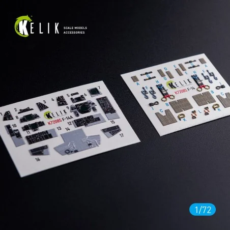 F-14A Tomcat - interior 3D decals for Hasegawa kit, 1/72 - Kelik K7...