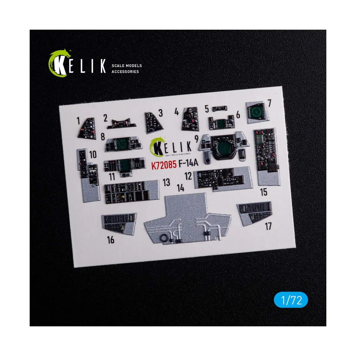 F-14A Tomcat - interior 3D decals for Hasegawa kit, 1/72 - Kelik K7...