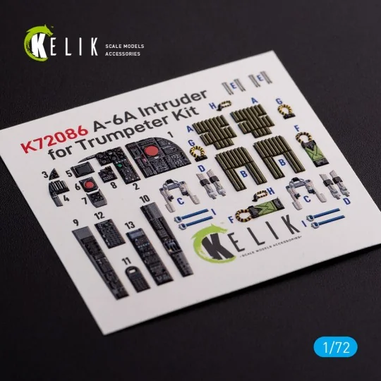 A-6A Intruder interior 3D decals for Trumpeter kit, 1/72 - Kelik K7...