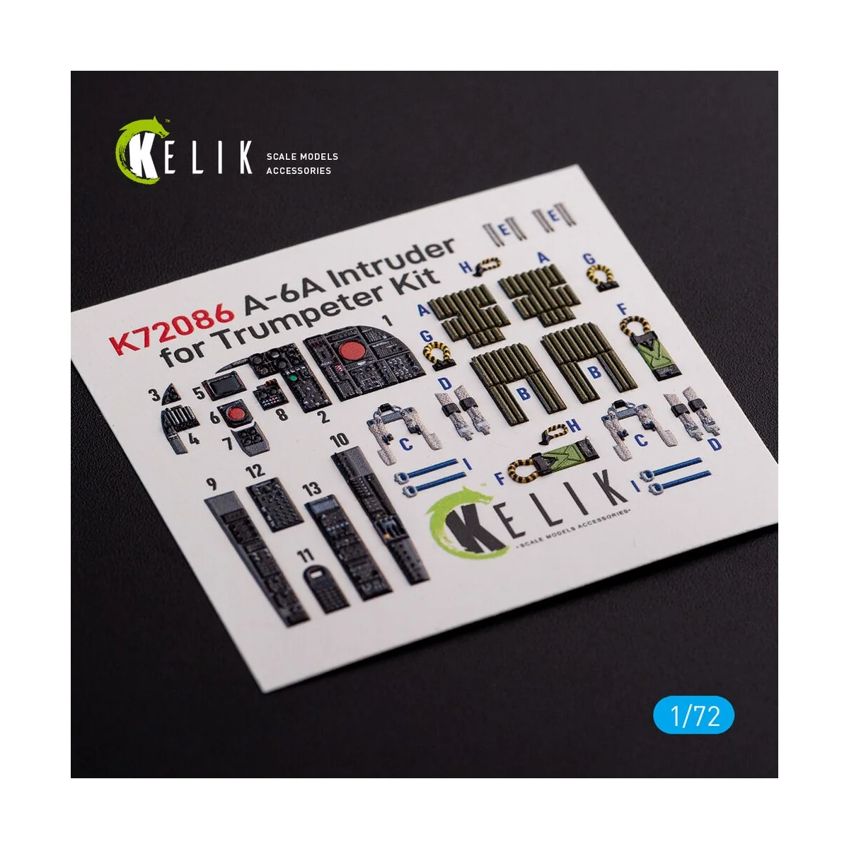 A-6A Intruder interior 3D decals for Trumpeter kit, 1/72 - Kelik K7...