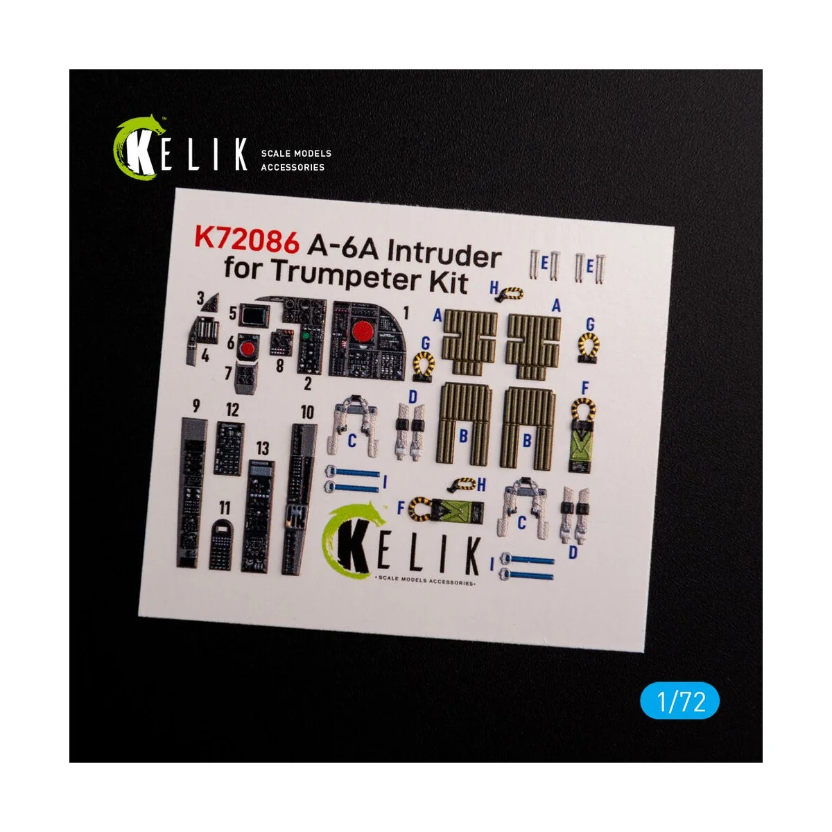 A-6A Intruder interior 3D decals for Trumpeter kit, 1/72 - Kelik K7...