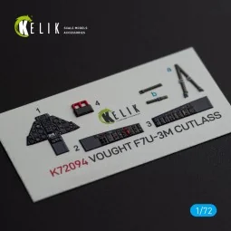 Vought F7U-3M Cutlass - interior 3D decals for Fujimi kit, 1/72 - K...