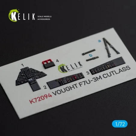 Vought F7U-3M Cutlass - interior 3D decals for Fujimi kit, 1/72 - K...