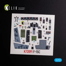 F-15C - interior 3D decals for FineMolds kit, 1/72 - Kelik K72091 2