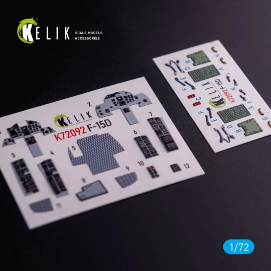 F-15D - interior 3D decals for FineMolds kit, 1/72 - Kelik K72092