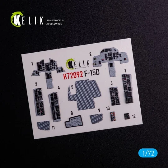 F-15D - interior 3D decals for FineMolds kit, 1/72 - Kelik K72092