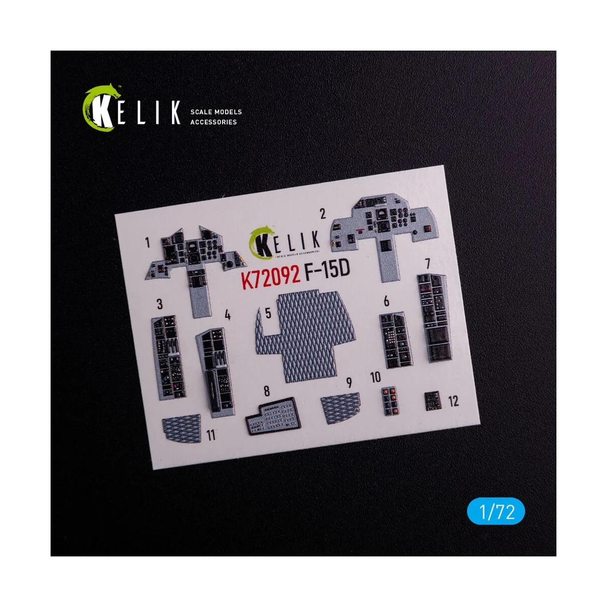 F-15D - interior 3D decals for FineMolds kit, 1/72 - Kelik K72092