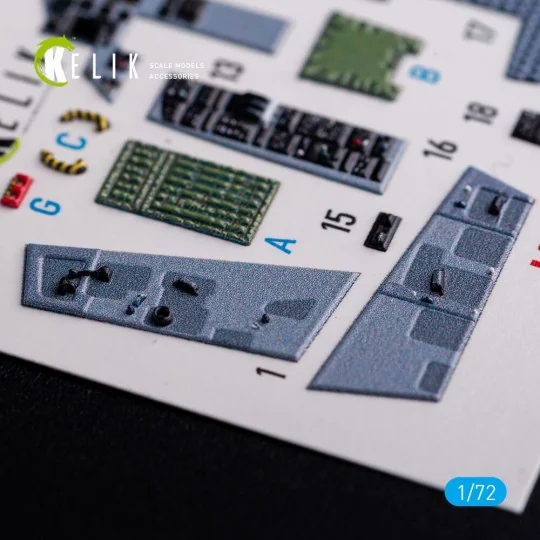 F-15C - interior 3D decals for FineMolds kit, 1/72 - Kelik K72091