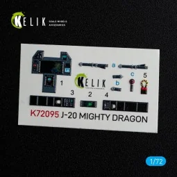 J-20 Mighty Dragon - interior 3D decals for Dream Model kit, 1/72 -... 2