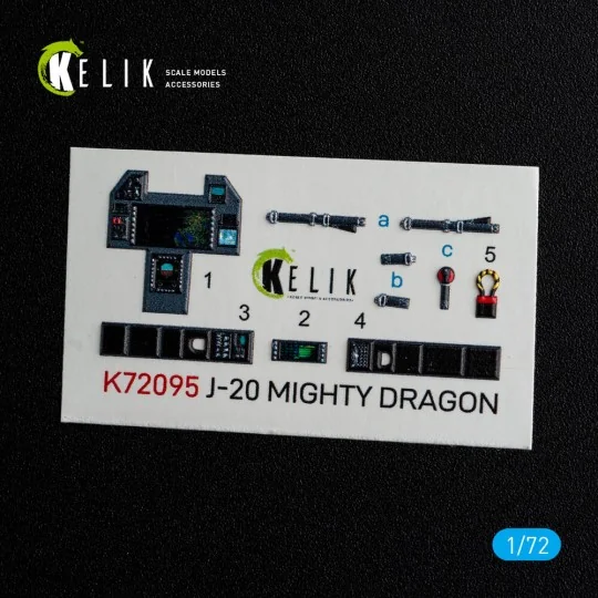 J-20 Mighty Dragon - interior 3D decals for Dream Model kit, 1/72 -...