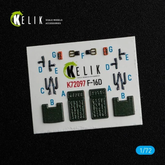 F-16D interior 3D decals for Revell kit, 1/72 - Kelik K72097