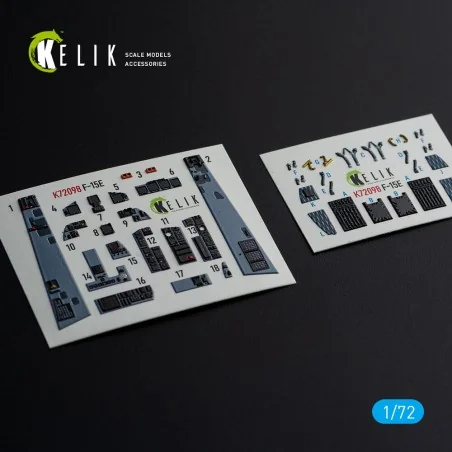 F-15E - interior 3D decals for GWH kit, 1/72 - Kelik K72098