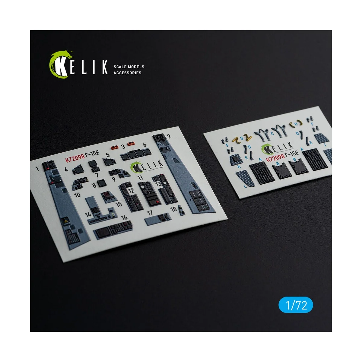 F-15E - interior 3D decals for GWH kit, 1/72 - Kelik K72098