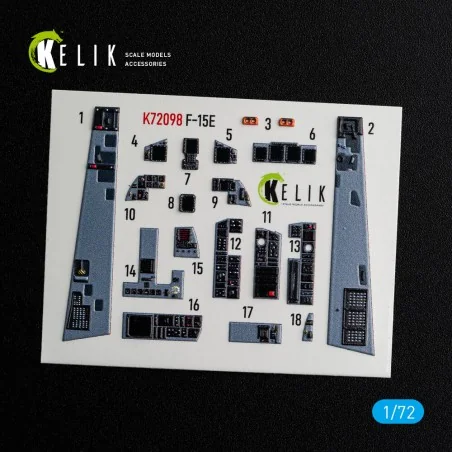 F-15E - interior 3D decals for GWH kit, 1/72 - Kelik K72098