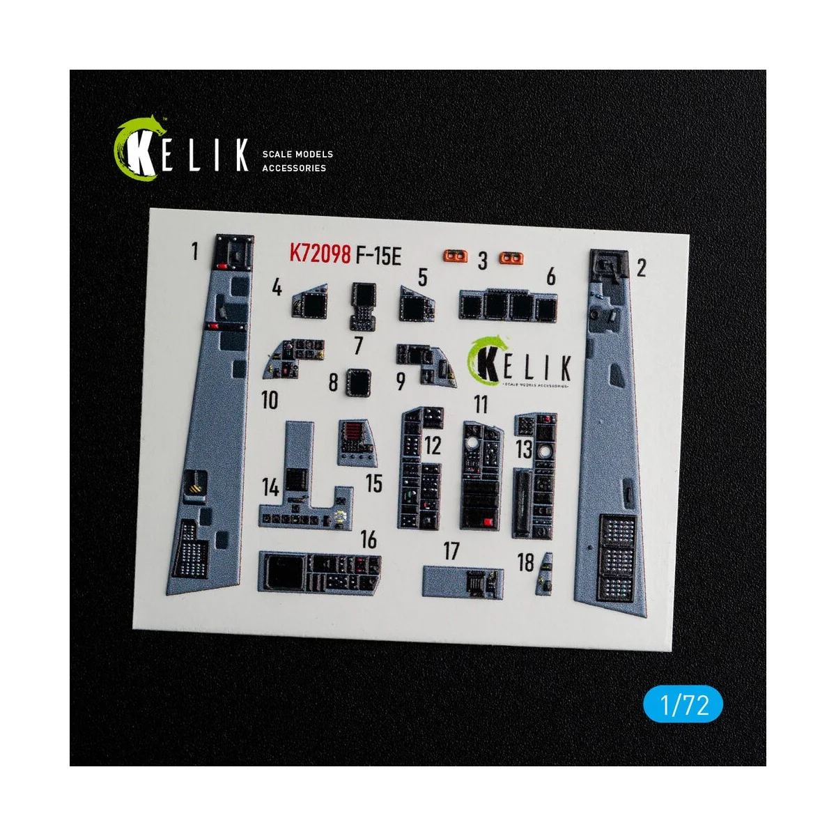 F-15E - interior 3D decals for GWH kit, 1/72 - Kelik K72098