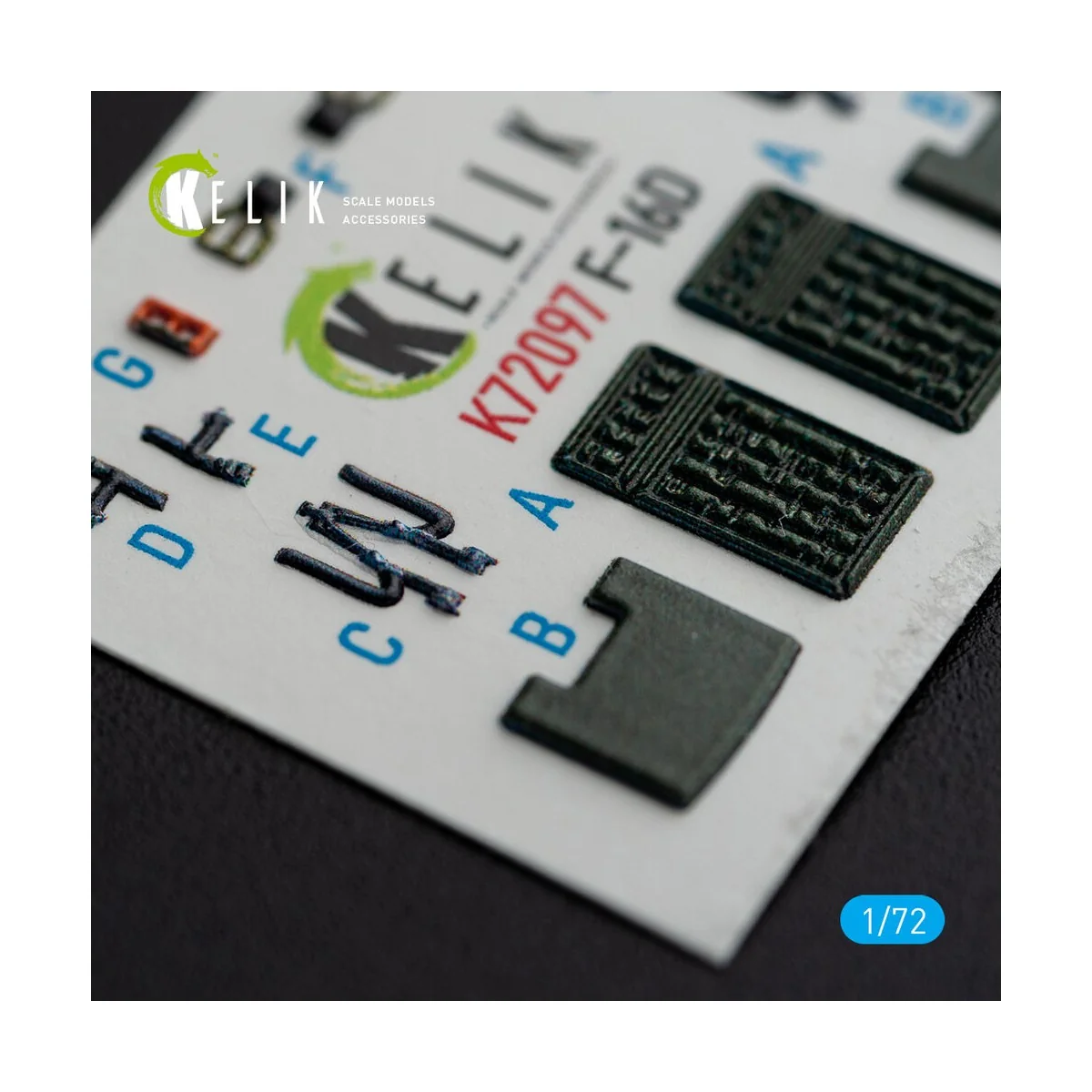 F-16D interior 3D decals for Revell kit, 1/72 - Kelik K72097