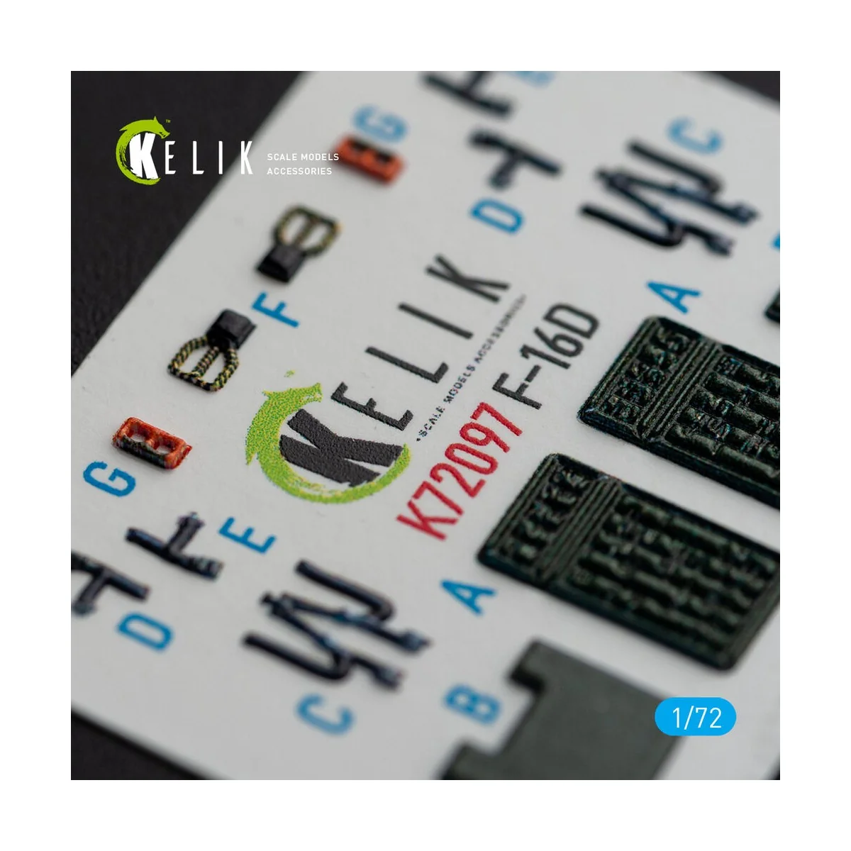 F-16D interior 3D decals for Revell kit, 1/72 - Kelik K72097