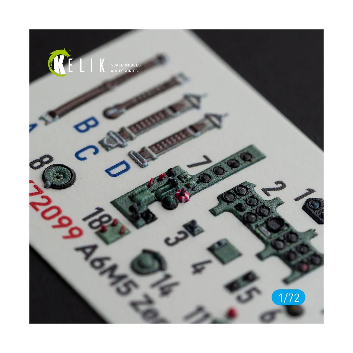 A6M5 Zero - interior 3D decals for Tamiya kit, 1/72 - Kelik K72099