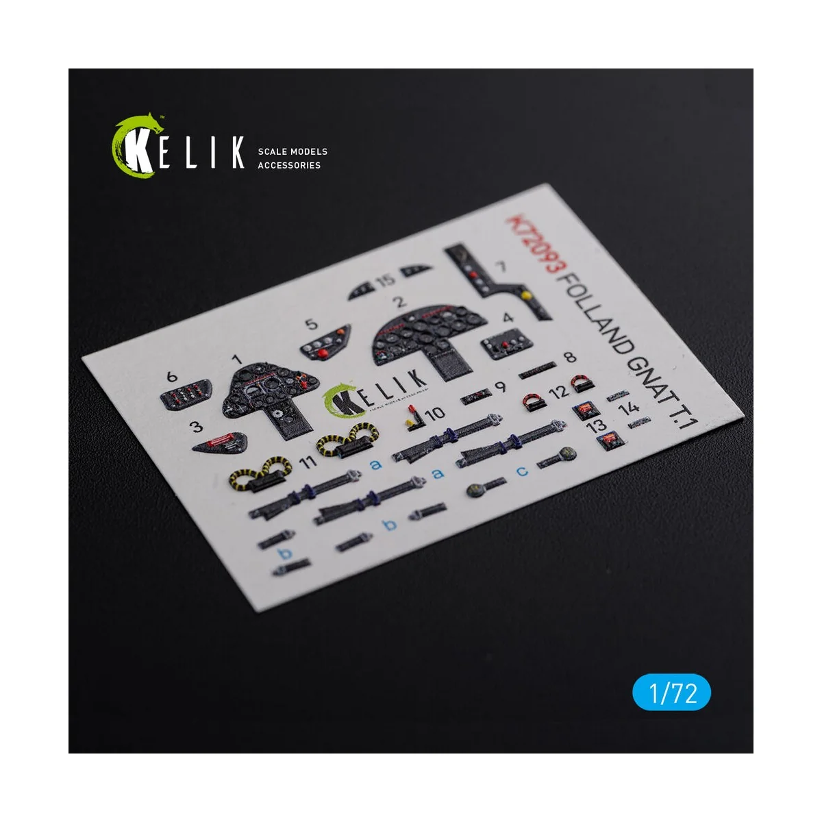 Folland Gnat T.1 interior 3D decals for Airfix kit, 1/72 - Kelik K7...