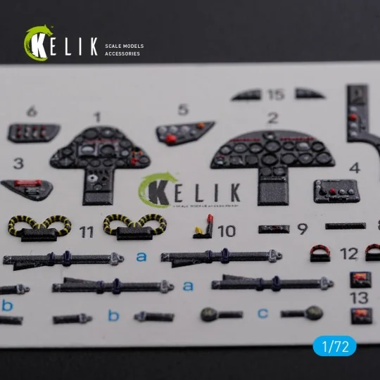 Folland Gnat T.1 interior 3D decals for Airfix kit, 1/72 - Kelik K7...
