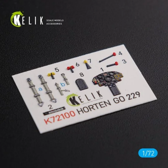 Horten Go 229 interior 3D decals for Revell kit, 1/72 - Kelik K72100