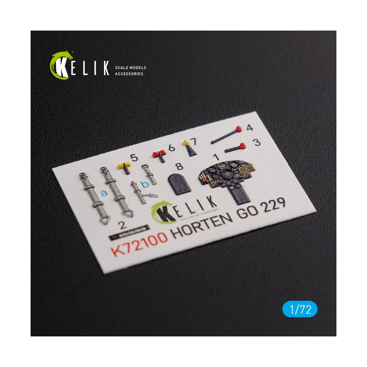 Horten Go 229 interior 3D decals for Revell kit, 1/72 - Kelik K72100