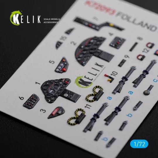 Folland Gnat T.1 interior 3D decals for Airfix kit, 1/72 - Kelik K7...