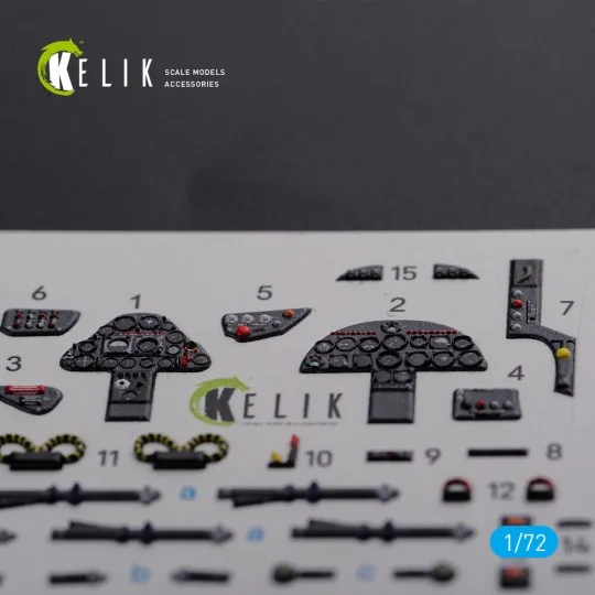 Folland Gnat T.1 interior 3D decals for Airfix kit, 1/72 - Kelik K7...