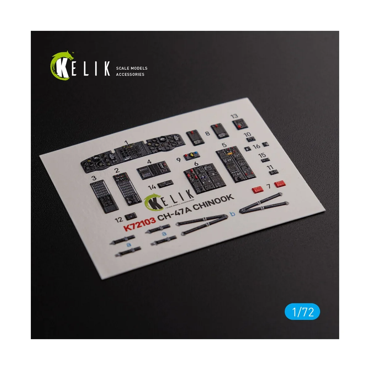 CH-47A interior 3D decals for Trumpeter kit, 1/72 - Kelik K72103